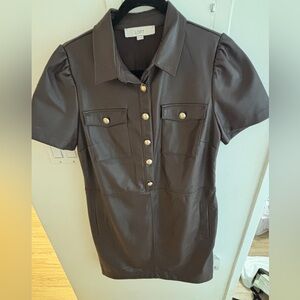 LOFT Chocolate Button-Up Dress